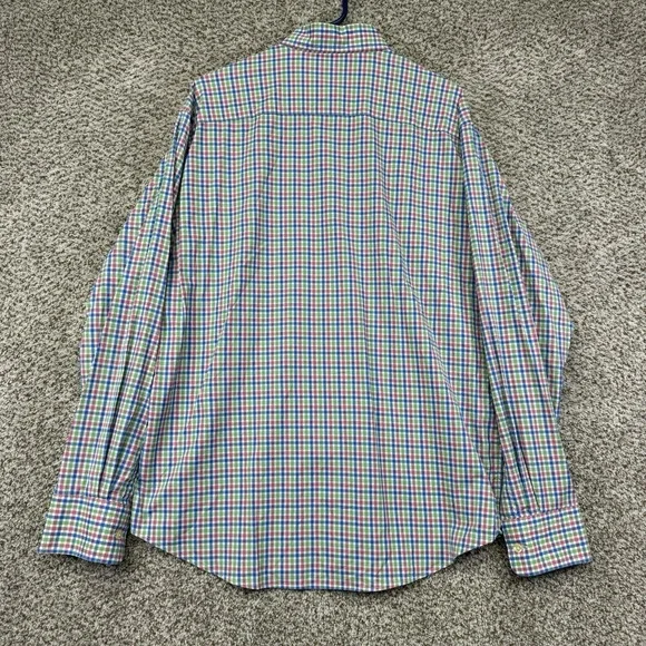 Masters Peter Millar Shirt Men L Long Sleeve Button Up Performance Stretch Nylon